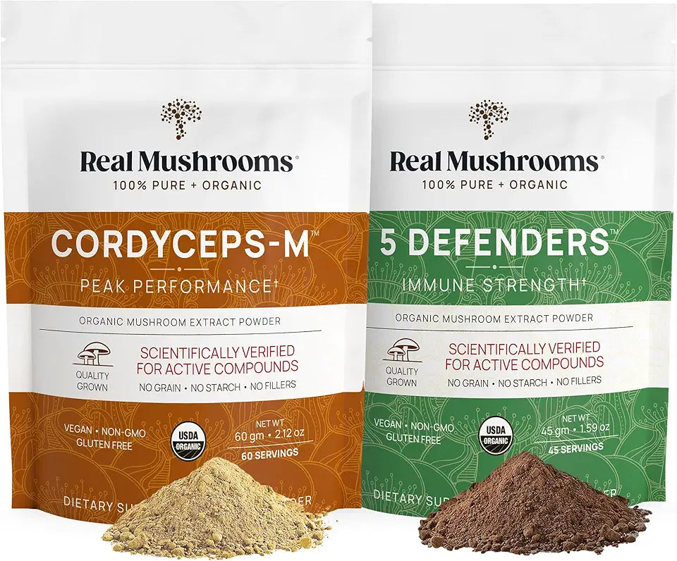 Cordyceps and 5 Defenders Mushroom Extract Powder Bundle H751