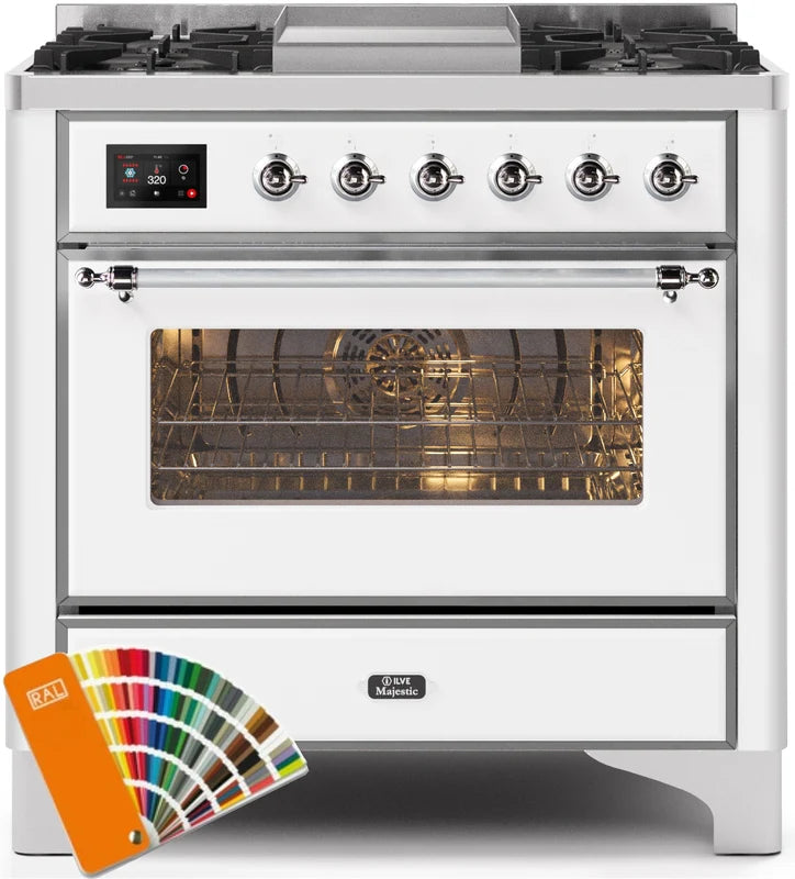 36 Dual Fuel Natural Gas Range with Chrome Trim M303620