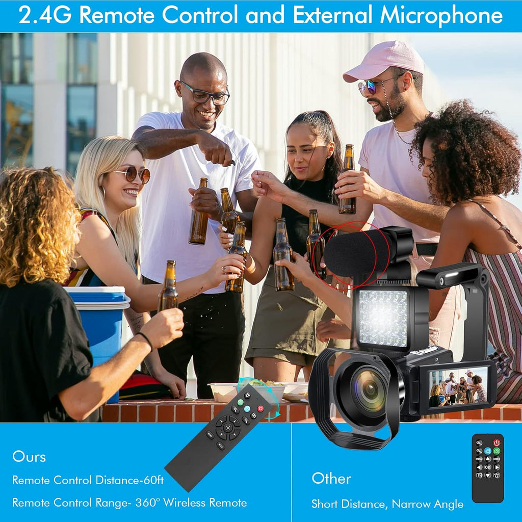 4K 60FPS Autofocus Digital Camera with WiFi, 32GB SD Card, 2 Batteries Z86888