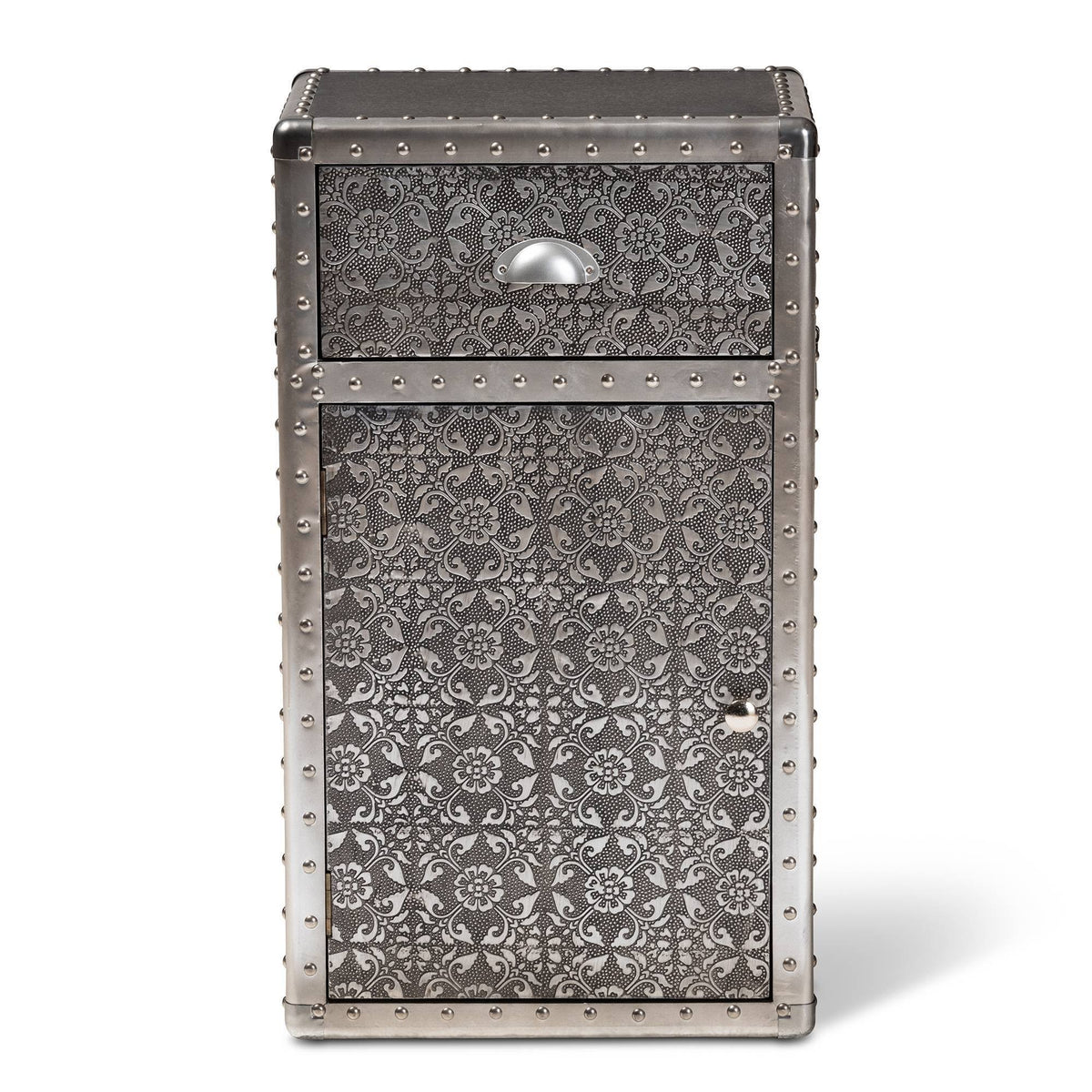 Silver Metal Accent Cabinet N34774