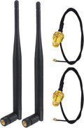 6dbi High Gain Omni-Directional WiFi Antenna & 1.64ft RP-SMA Extension Cable (2-Pack) I4696