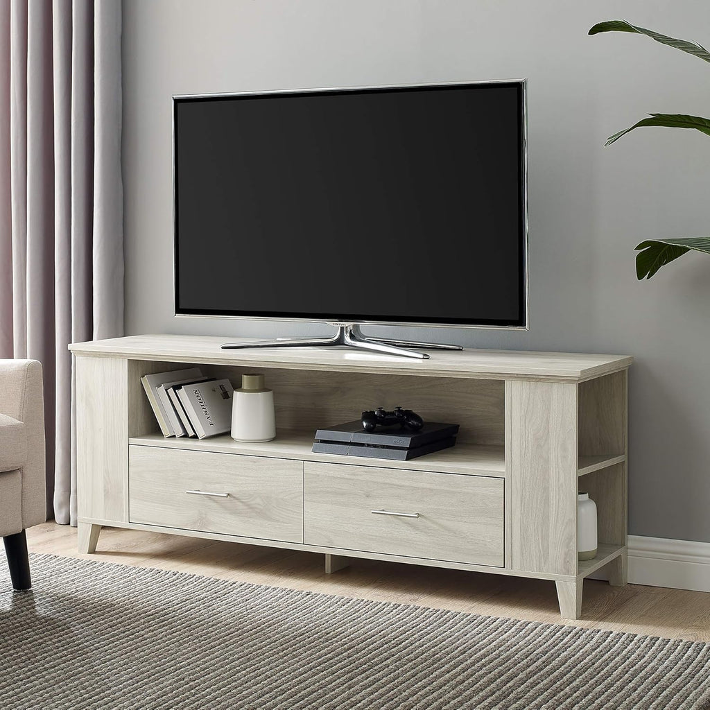 60 Inch Black TV Stand with Cabinet Doors and Side Storage S655