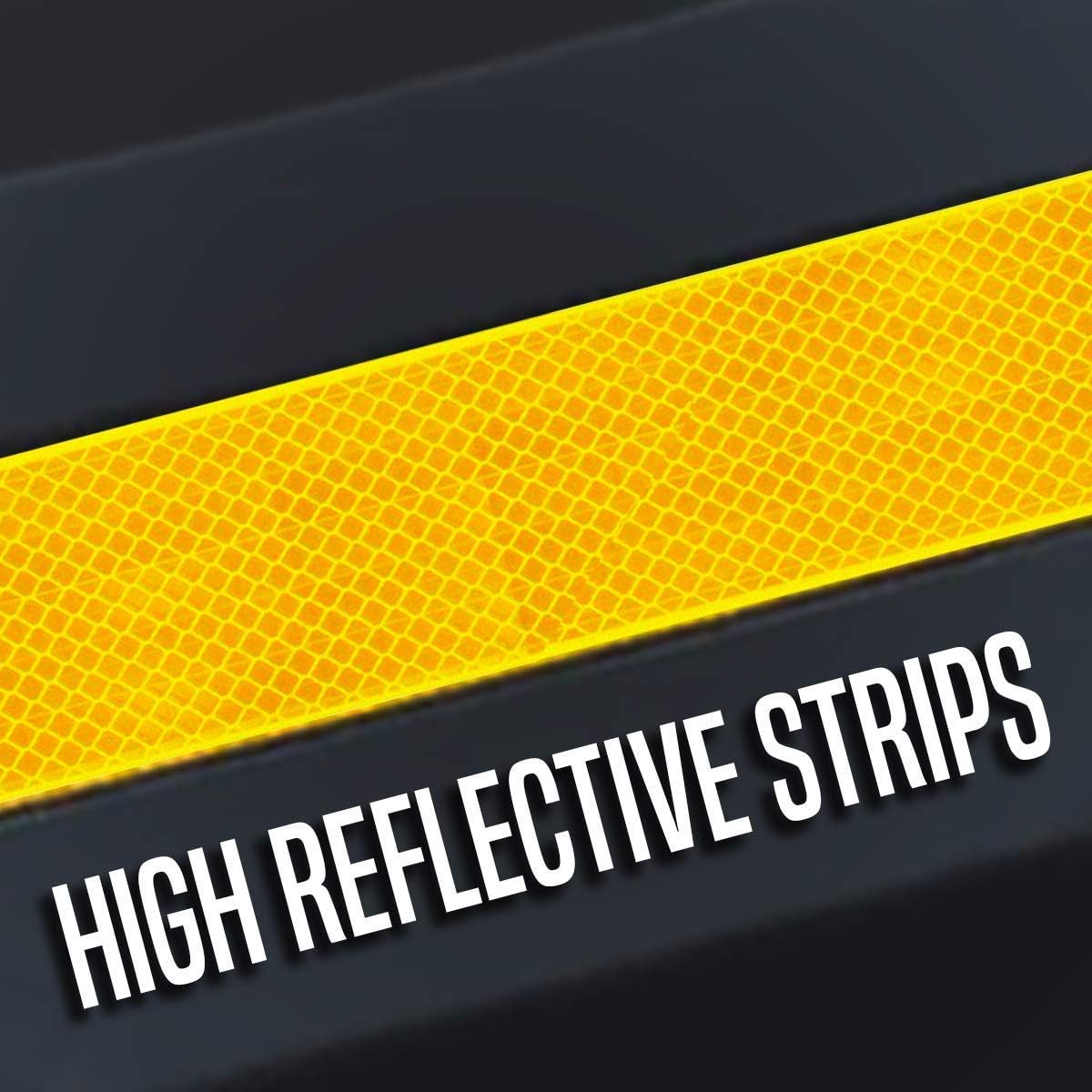 Black Rubber Parking Curb with Yellow Reflective Stripes, 4 Pack K85531