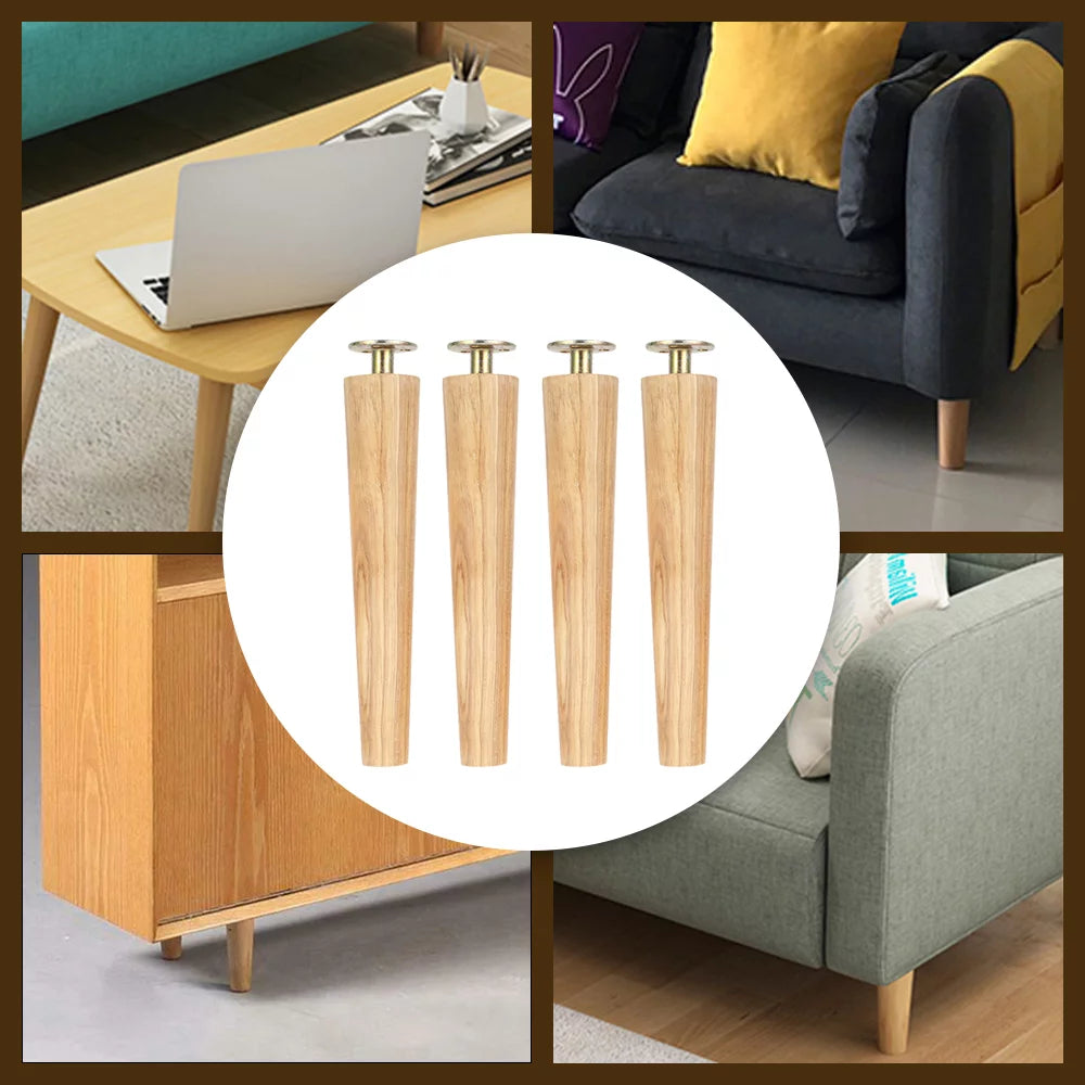 Wood Tapered Furniture Legs Set of 4 L799