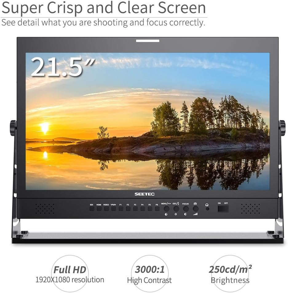 21.5 Inch Broadcast Production LCD Monitor 3G SDI 4K HDMI IPS Full HD S652