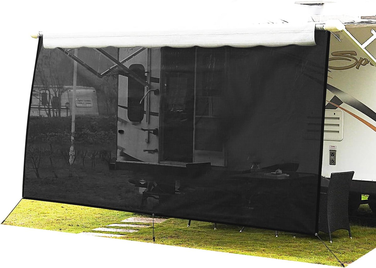 Black Mesh RV Awning Sun Shade 7'x15'2 B634