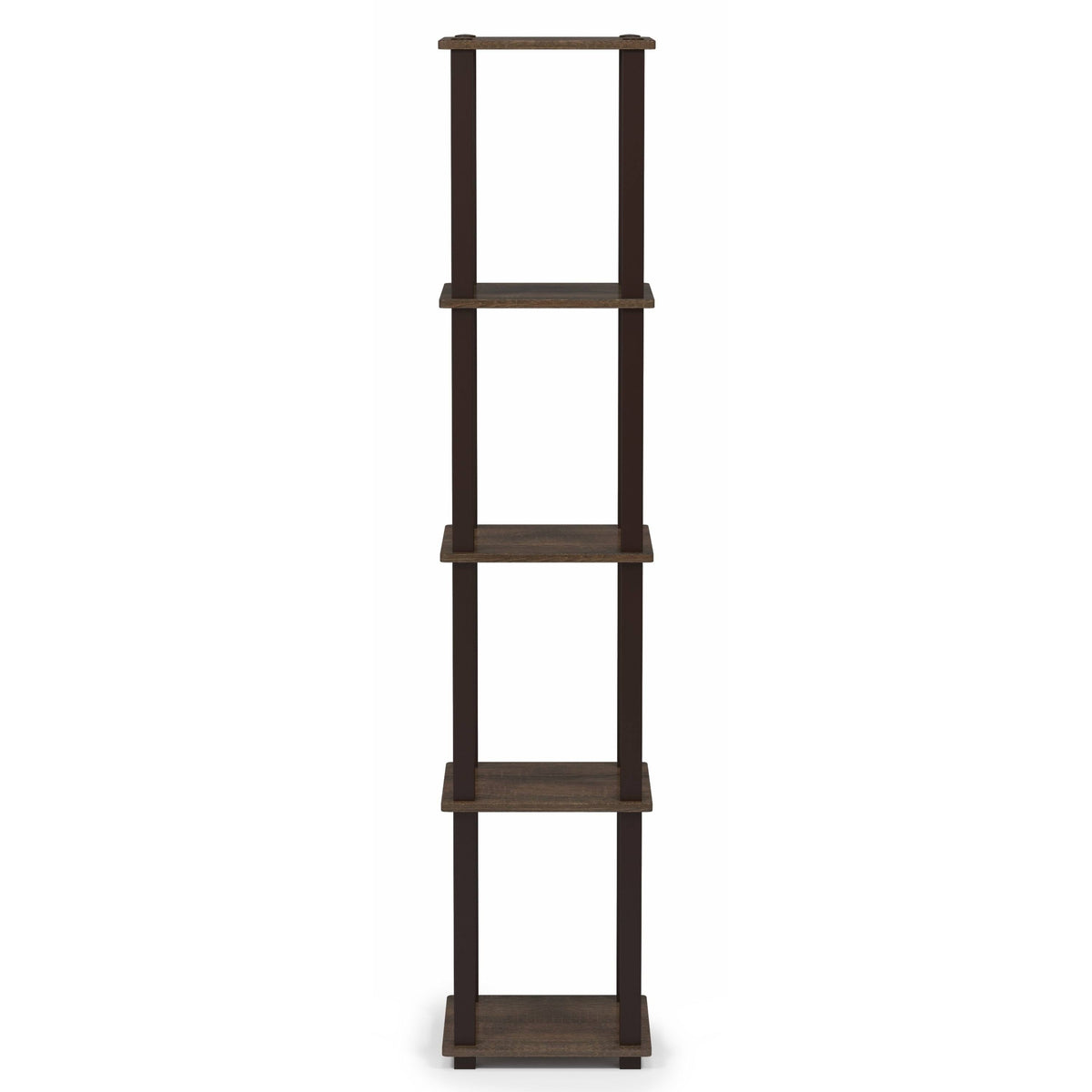 5-Tier Corner Square Rack Display Shelf Walnut Brown K674