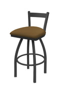 30x22 Low Back Swivel Bar Stool with Pewter Finish P5264
