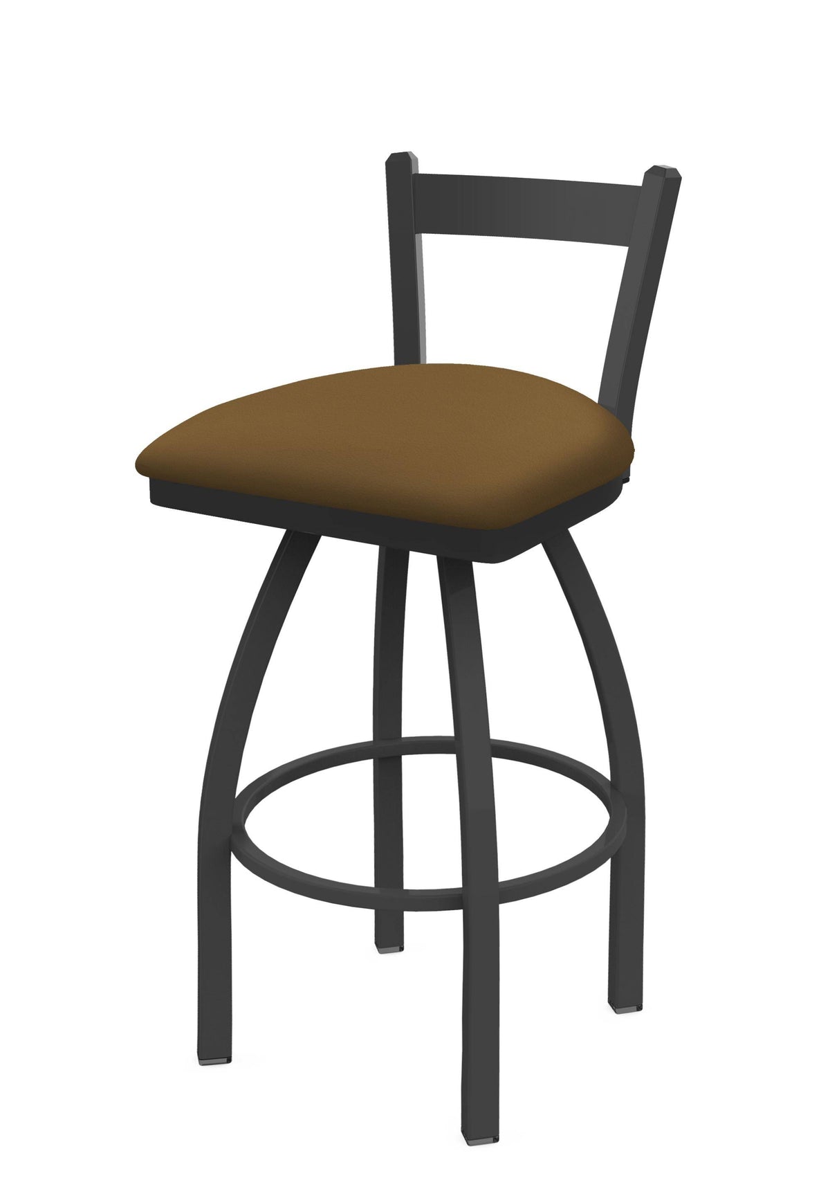 30x22 Low Back Swivel Bar Stool with Pewter Finish P5264