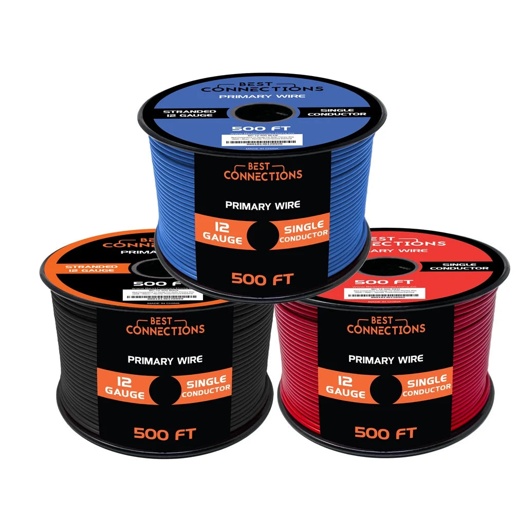 12 Gauge Automotive Primary Wire 3 Color Bundle Set L702456