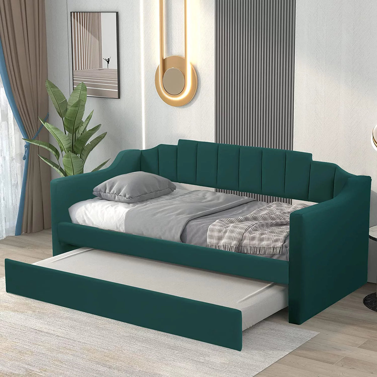 Upholstered Daybed with Trundle U586911