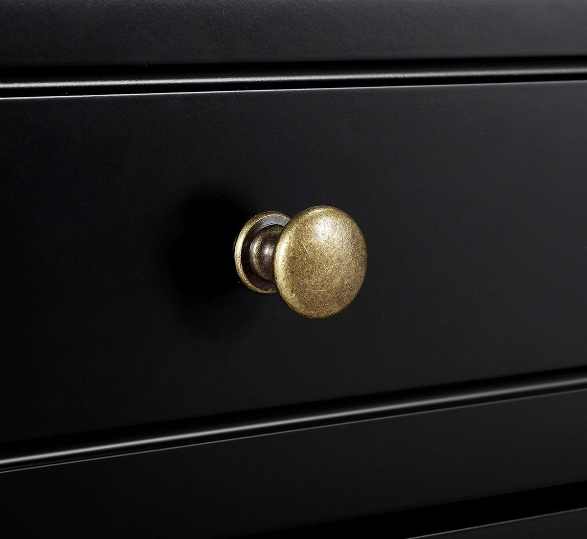 Black Rectangular End Side Table with 2 Drawers S737