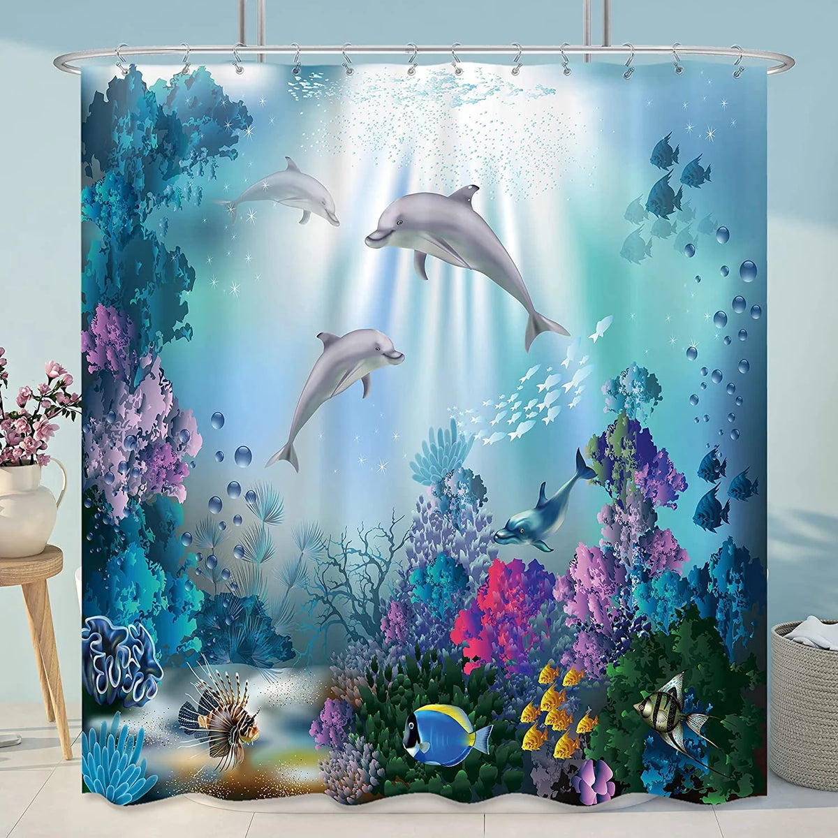 72x72 inch Dolphin Shower Curtain T4750