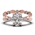 10k Solid Rose Gold Oval Cut Diamond Moissanite Engagement Ring F888635