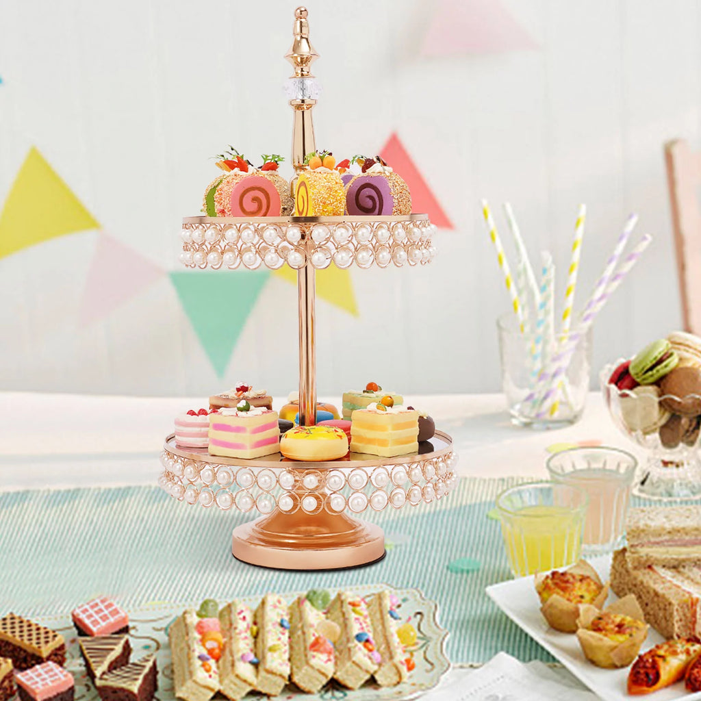 9 Pcs Acrylic Pearl Cake Stand Set U394