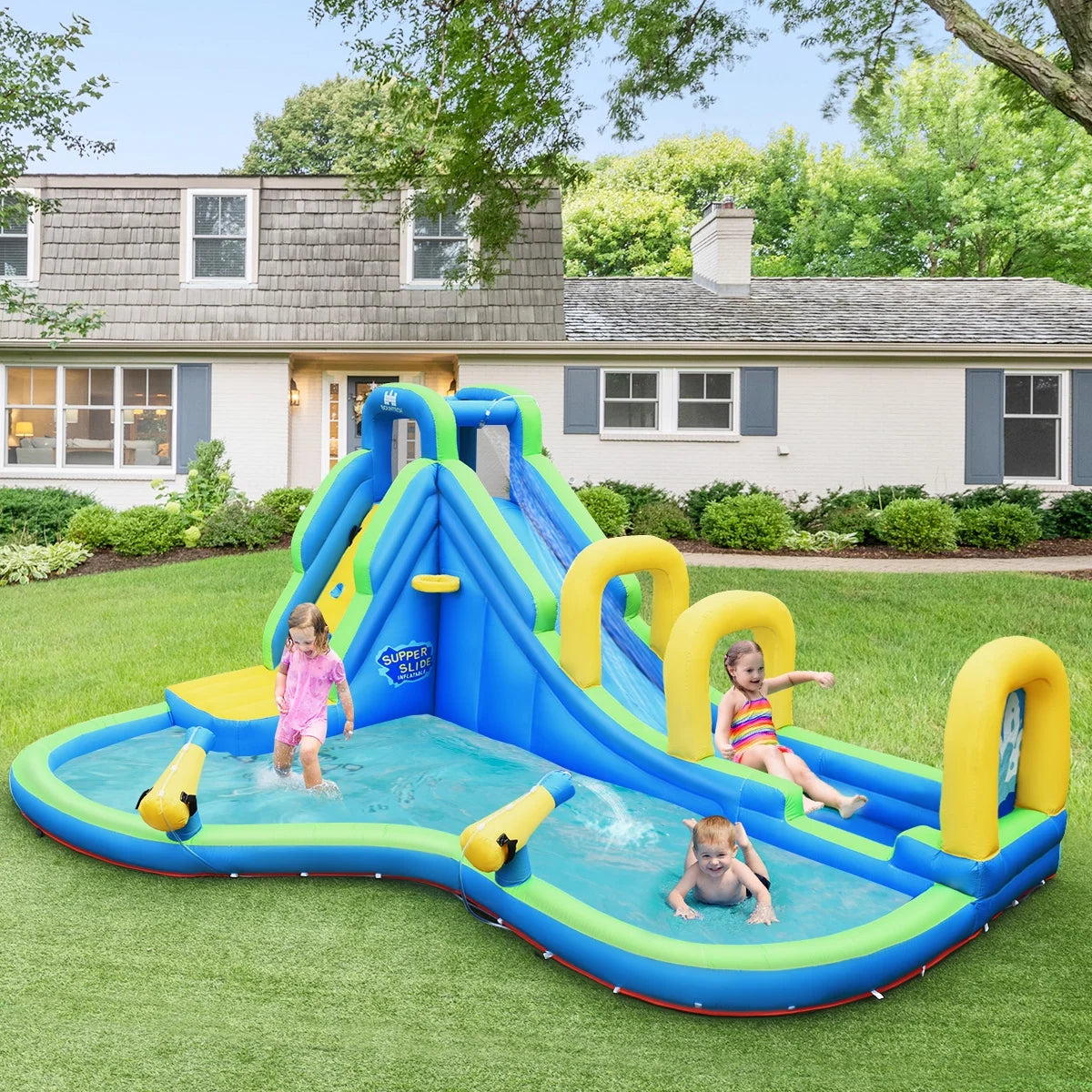 Inflatable Water Slide Kids Bounce House Castle Splash Pool B53248