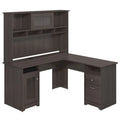 L-Shape Computer Desk with Hutch in Gray C502631
