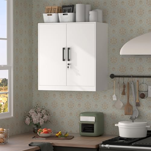 Lockable Black Metal Wall Cabinet with 2 Doors G14312
