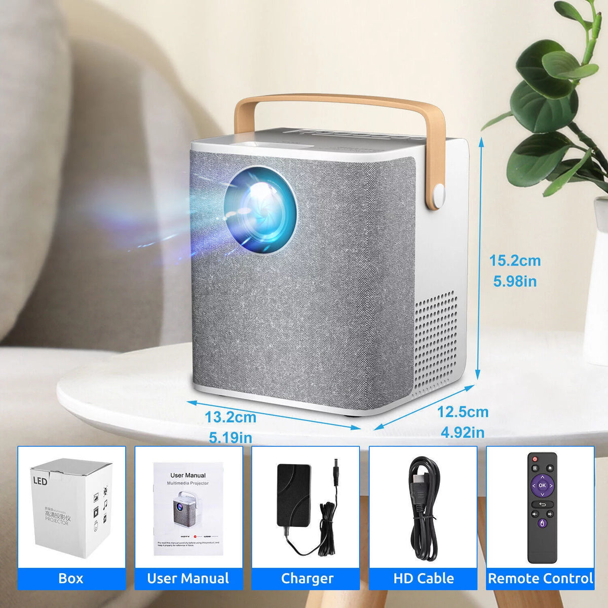 1080P WiFi Bluetooth Portable Projector R424264
