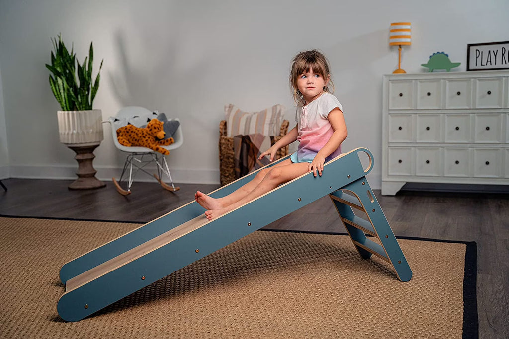Blue Wooden Folding Kids Slip and Slide Playset Y2019
