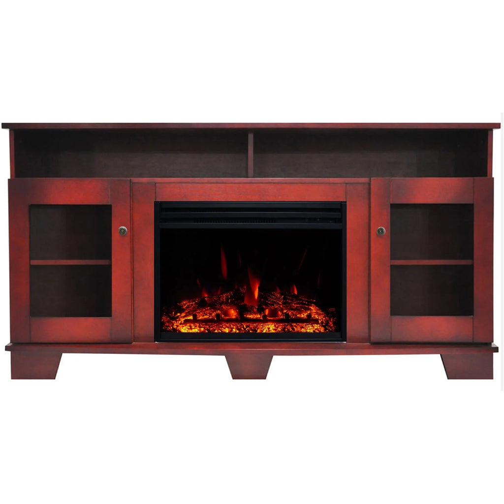 Electric Fireplace Heater with Cherry TV Stand N813