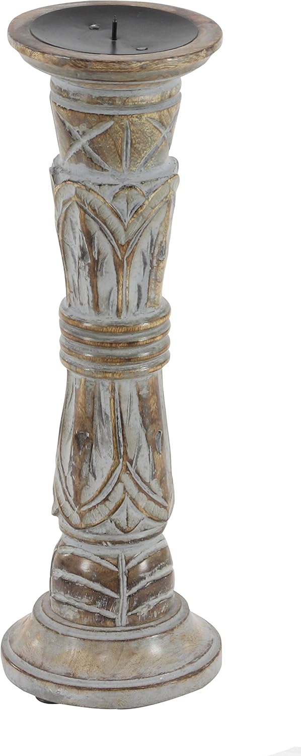 Set of 3 Wooden Candle Holder X884674