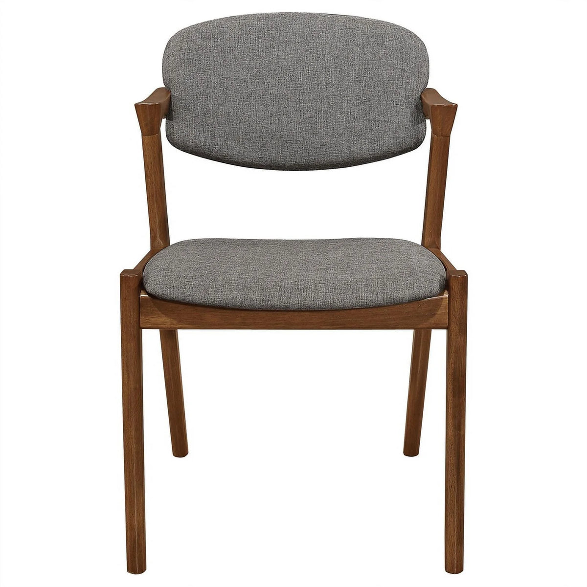 Grey Dark Walnut Dining Side Chairs Set of 2 Q8788