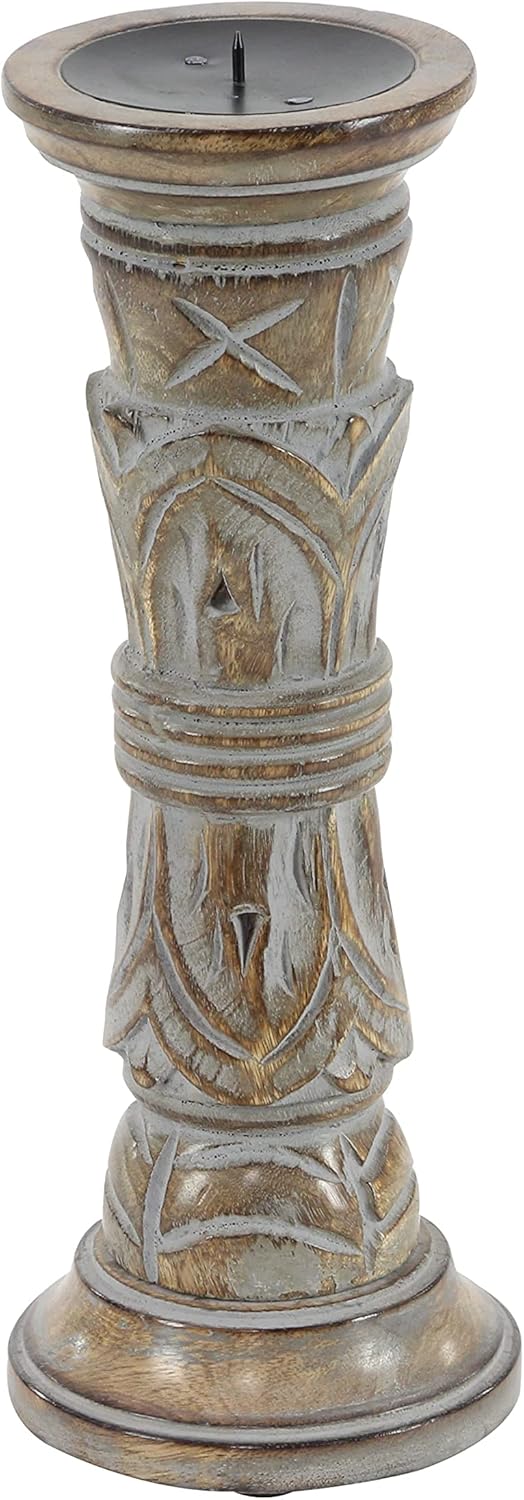 Set of 3 Wooden Candle Holder X884674