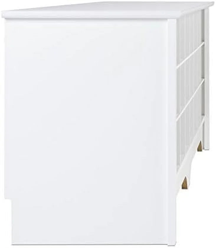 White 24-Pair Shoe Cubby Bench V650026
