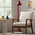 Cream Wood Frame Accent Chair S871