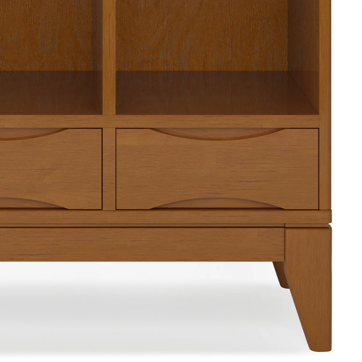 Teak Brown Solid Hardwood Cube Storage Bookcase with Drawers X89056