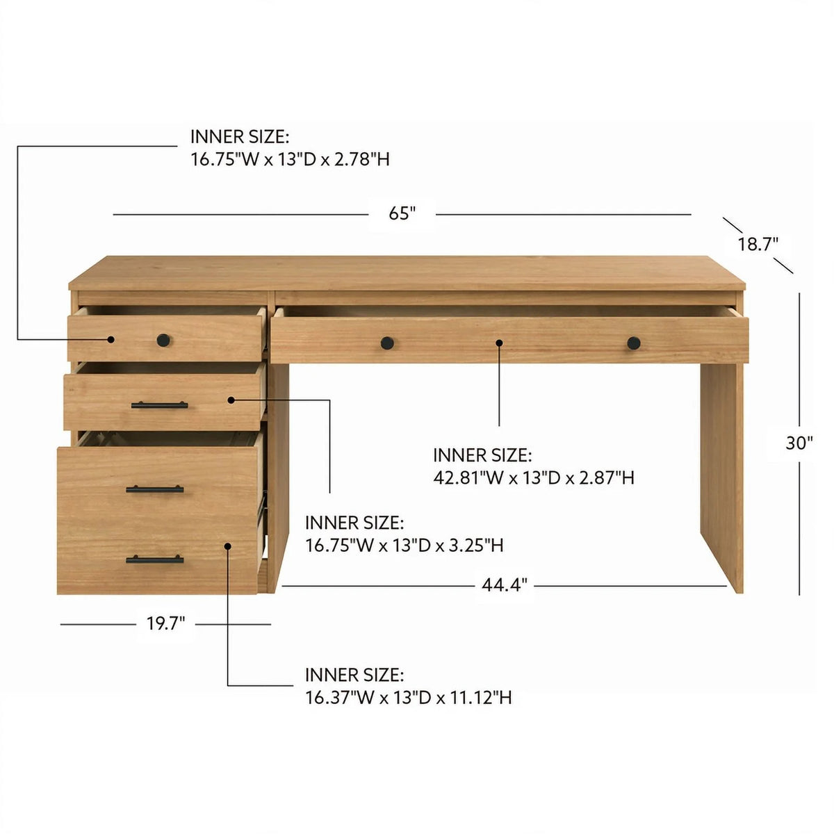 Wood Desk with File Cabinet X30224