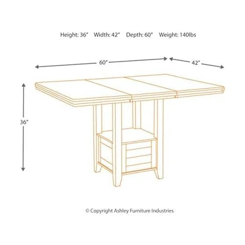Dark Brown 36" Counter Height Dining Extension Table W978