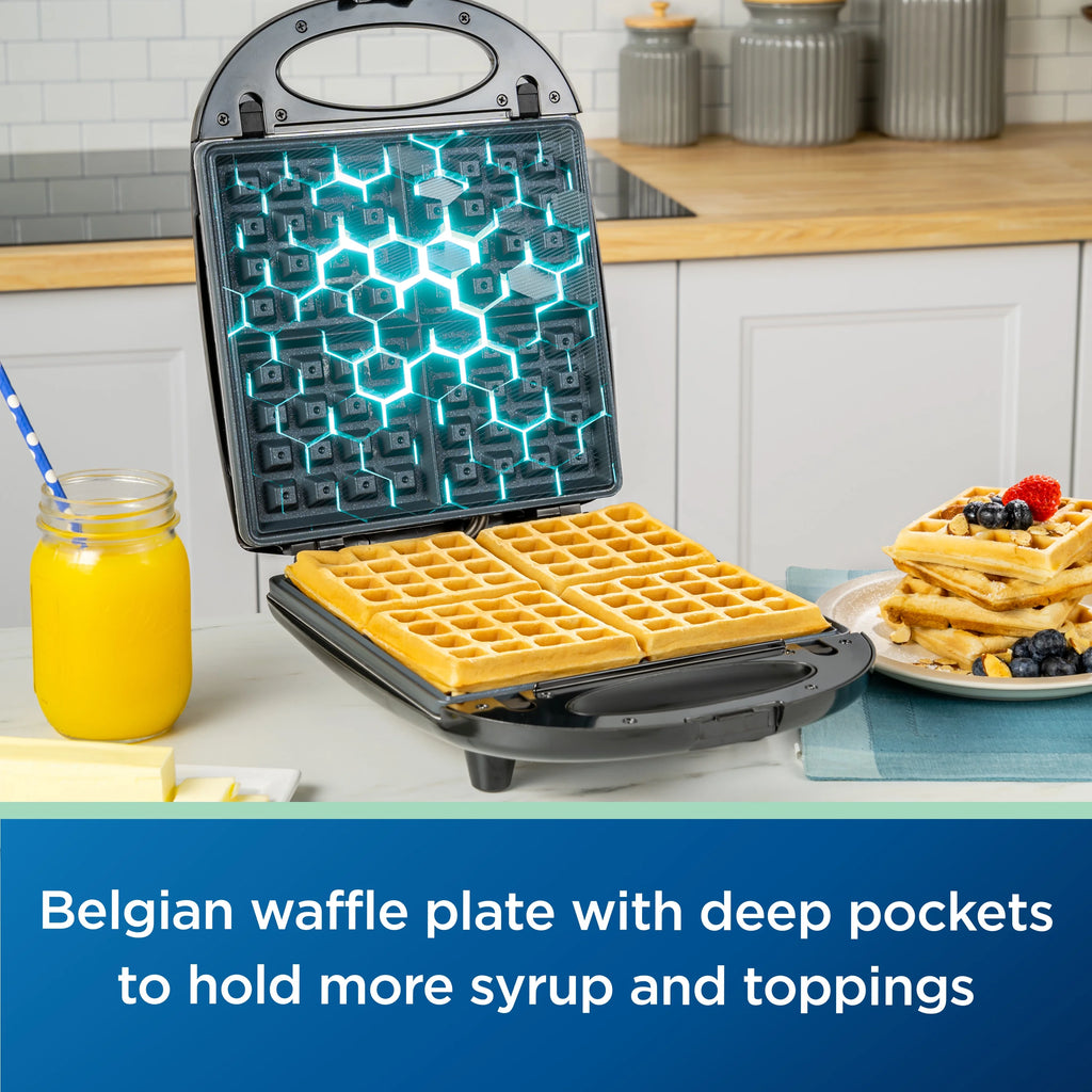 2-in-1 Grill with Interchangeable Grill & Waffle Plates L9868