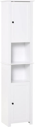 White Freestanding Bathroom Storage Cabinet with 2 Cupboards G7994