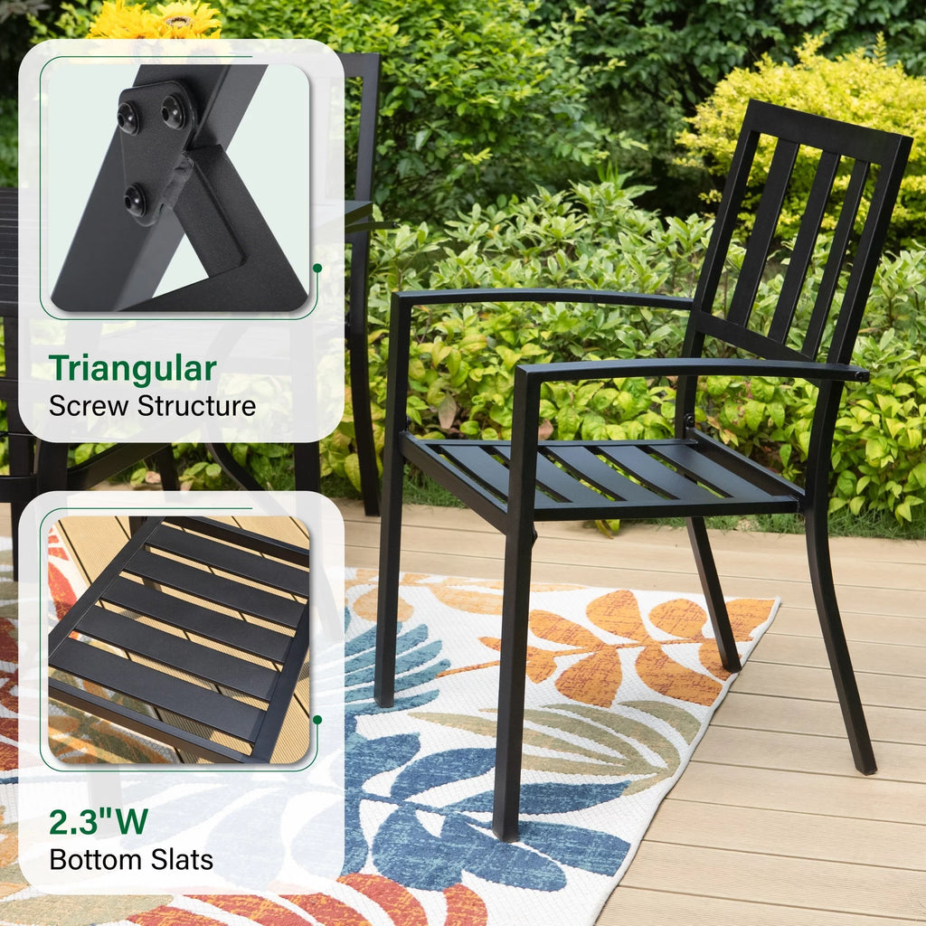 7 Piece Outdoor Patio Dining Set Metal Table and Chairs Z6476
