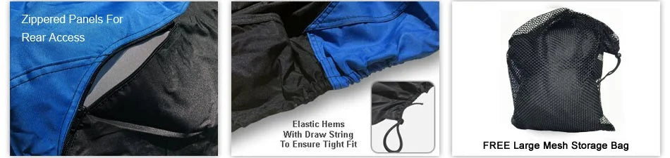 Jet Ski Cover Blue Black Trailerable with Trailer Straps and Storage Bag Z343
