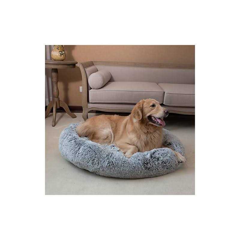 Oval Shag Faux Fur Washable Round Pet Bed E8568