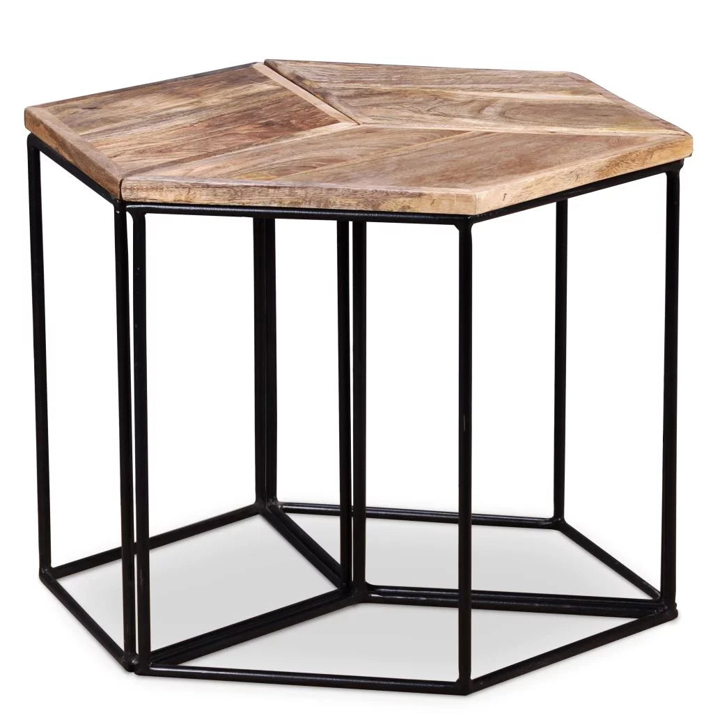 Mango Wood Coffee Table with Iron Frame W426340