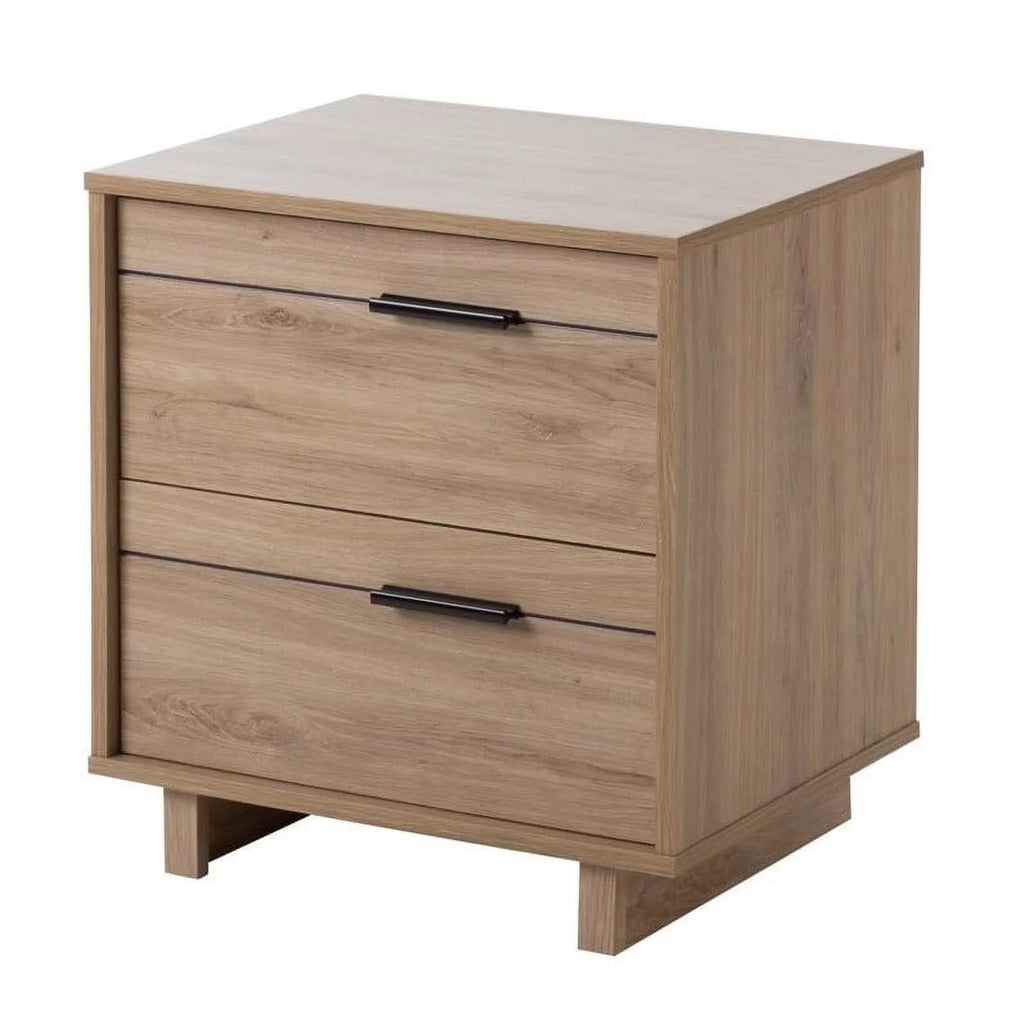 2 Piece 6 Drawer Dresser and 2 Drawer Nightstand Set Rustic Oak Z247