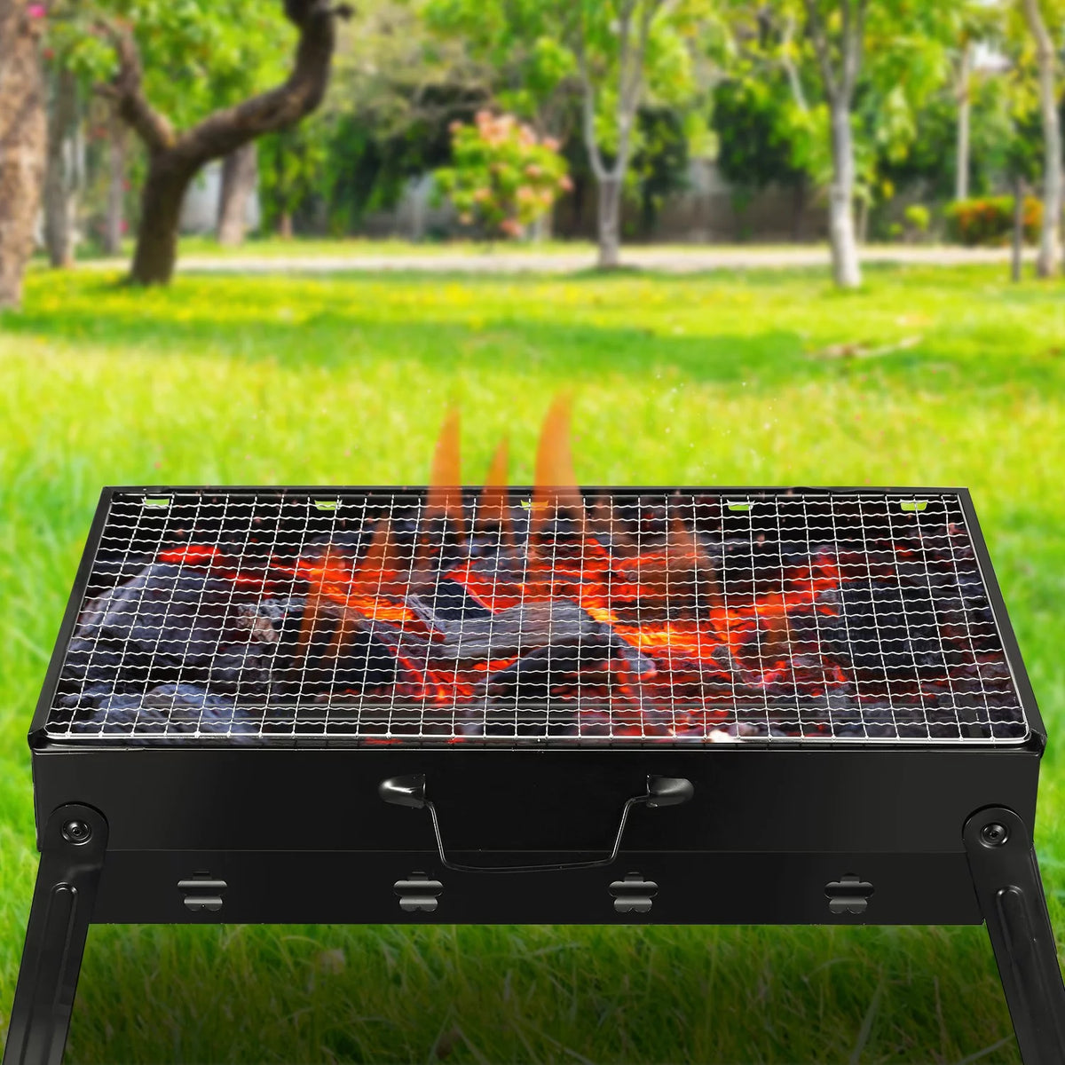 Charcoal Folding Portable Stainless Steel BBQ Grill H634