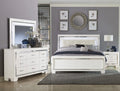 White 4pc Eastern King Bedroom Set with LED Headboard Nightstand Dresser Mirror P144338