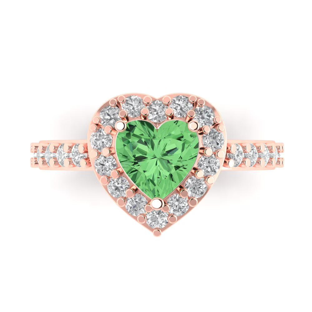 14k Rose Gold Halo Solitaire Ring W3103