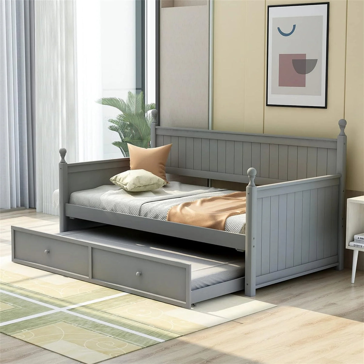 Gray Wood Daybed I864
