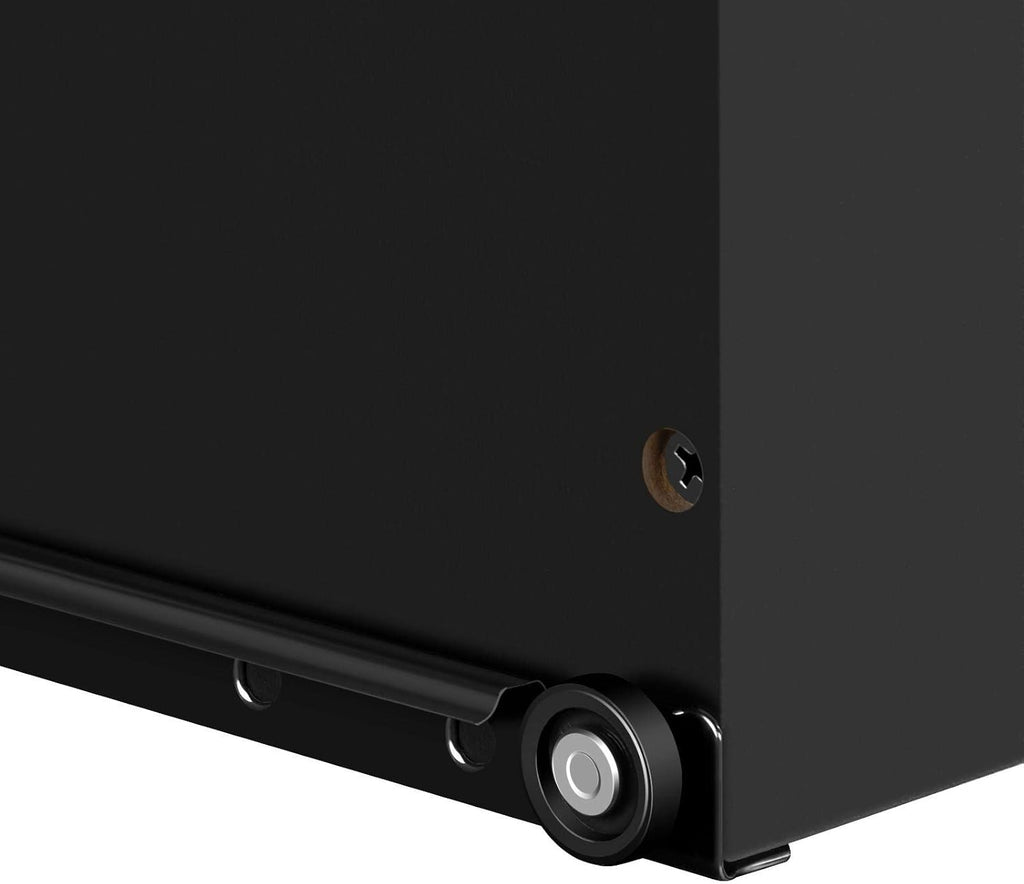 Black Rectangular End Side Table with 2 Drawers S737