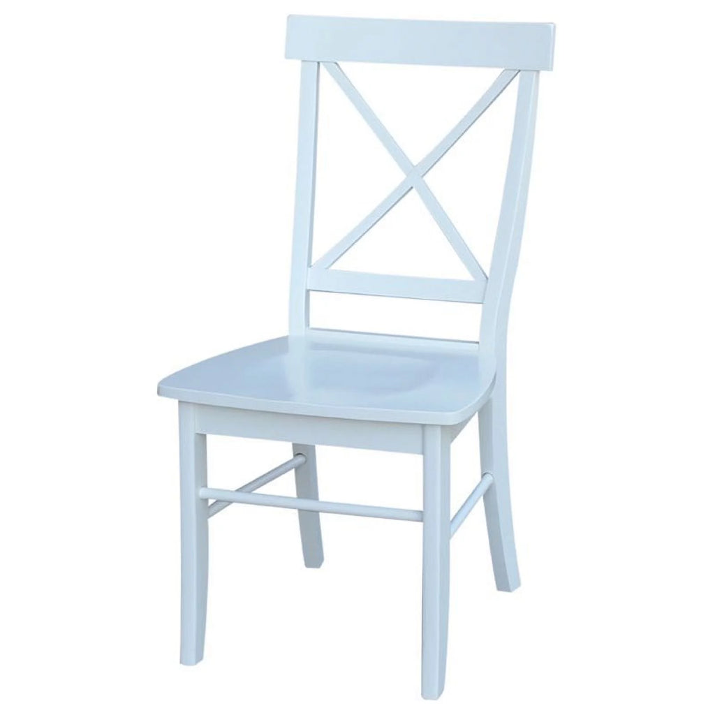 White Wooden X-Back Dining Chair Set of 2 D38598