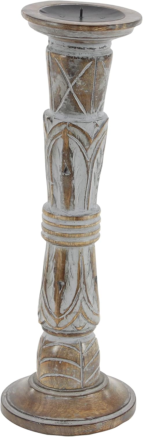 Set of 3 Wooden Candle Holder X884674