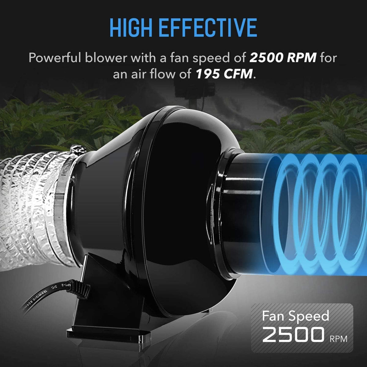 4 Inch 195 CFM Inline Circulation Vent Blower and Air Carbon Filter 8 Feet Ducting Combo, Pack of 2 Q12345