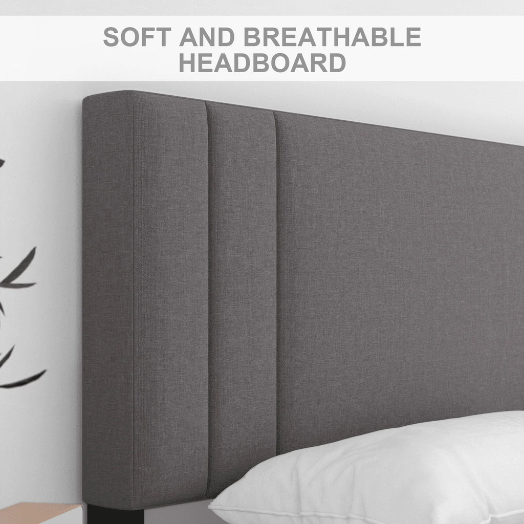 Queen Size Fabric Upholstered Platform Bed Frame S2197