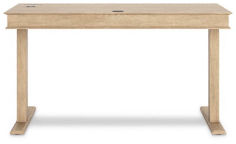 Light Brown Adjustable Height Desk with USB Ports & 2 Drawers R366